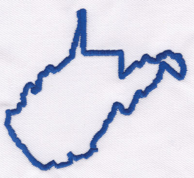 Embroidery Design: West Virginia Outline<br>3.24" x 3.61"