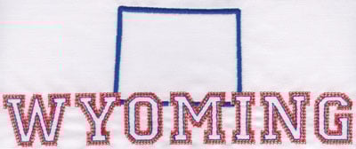 Embroidery Design: Wyoming Outline and Name<br>3.26" x 8.03"