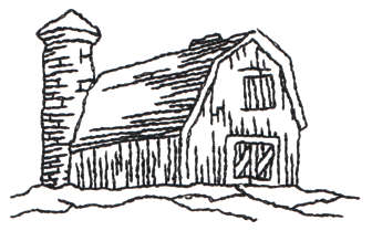 Embroidery Design: Barn - Outline<br>3.03" x 1.87"