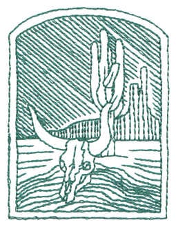 Embroidery Design: Desert Ranch Skull - Outline<br>2.21" x 2.95"