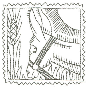 Embroidery Design: Donkey - Outline<br>3.26" x 3.24"