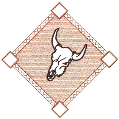 Embroidery Design: Diamond Skull - Outline<br>5.27" x 5.23"