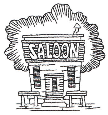 Embroidery Design: Saloon - Outline<br>3.08" x 3.30"