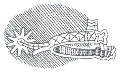 Embroidery Design: Spurs - Outline<br>3.60" x 2.11"