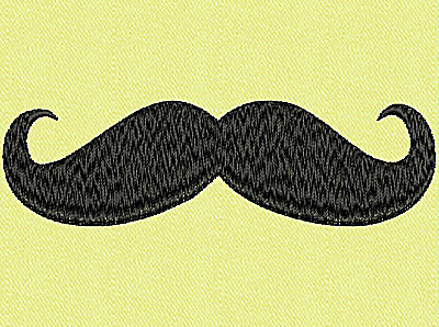 Embroidery Design: Mustache A large<br> 4.01w X 1.17h