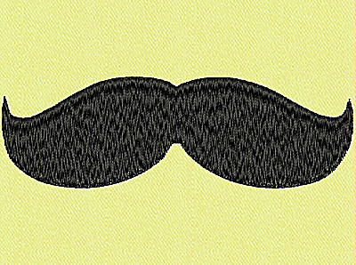 Embroidery Design: Mustache C large<br> 4.00w X 1.28h