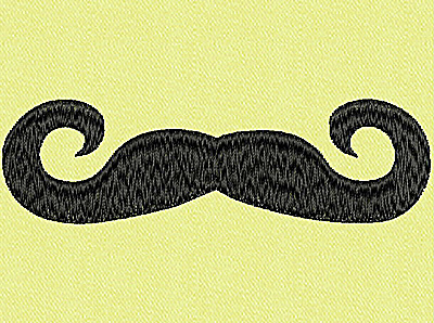 Embroidery Design: Mustache E large<br> 4.00w X 1.17h