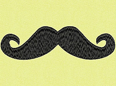 Embroidery Design: Mustache F large<br> 4.00w X 1.19h