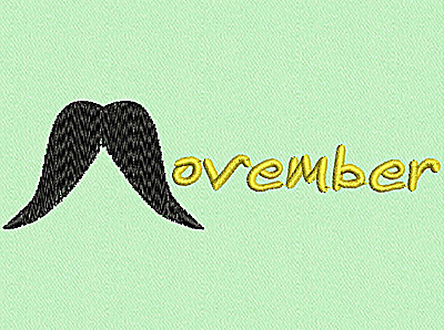 Embroidery Design: Movember<br> 4.54w X 1.34h