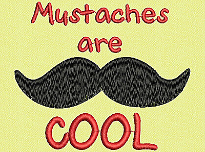 Embroidery Design: Mustaches are cool<br> 3.75w X 3.20h