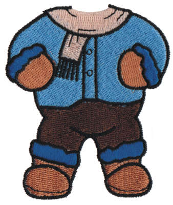 Embroidery Design: Bundles Up Bear Body<br>2.83" x 3.37"
