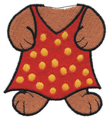 Embroidery Design: Bear Body in a Dress<br>2.70" x 3.11"