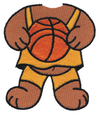 Embroidery Design: Basketball Player Bear Body<br>2.80" x 3.36"