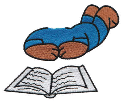 Embroidery Design: Reading Bear Body<br>3.93" x 3.33"