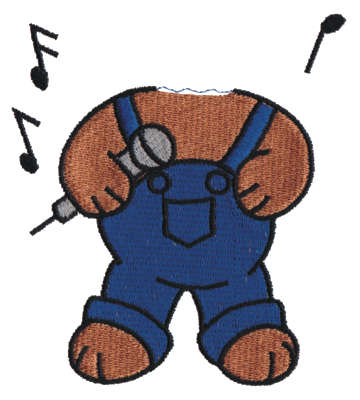 Embroidery Design: Singer Bear Body<br>3.63" x 4.06"