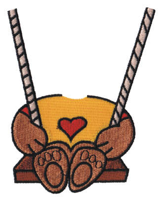 Embroidery Design: Swinging Bear Body<br>3.35" x 4.23"