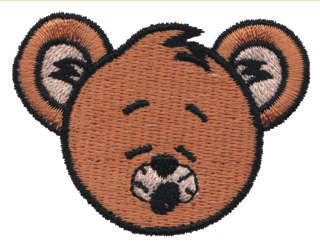 Embroidery Design: Singing Bear Head<br>2.23" x 1.65"