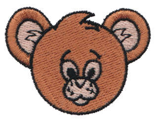 Embroidery Design: Bear Head<br>2.22" x 1.67"