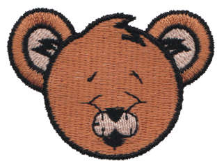 Embroidery Design: Sleeping Bear Head<br>2.22" x 1.66"