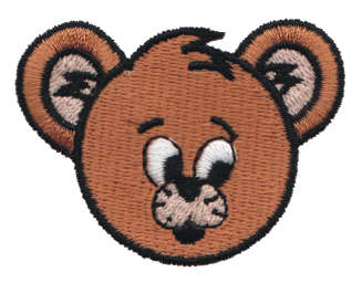 Embroidery Design: Suprised Bear Head<br>2.24" x 1.69"