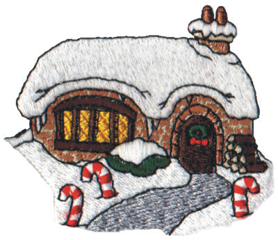 Embroidery Design: Snow Globe Cottage<br>3.06" x 2.55" | Embroidery Legacy Embroidery Design: Snow Globe Cottage<br>3.06" x 2.55"