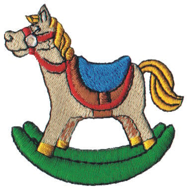 Embroidery Design: Snow Globe Rocking Horse<br>2.42" x 2.50"