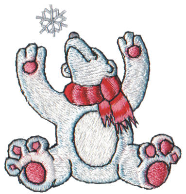 Embroidery Design: Snow Globe Polar Bear<br>2.50" x 2.63"
