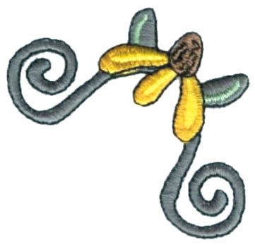 Embroidery Design: Floral Corner Accent<br>2.20" x 2.31" | Embroidery Legacy Embroidery Design: Floral Corner Accent<br>2.20" x 2.31"