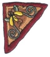 Embroidery Design: Flower Corner Triangle<br>1.97" x 2.20"