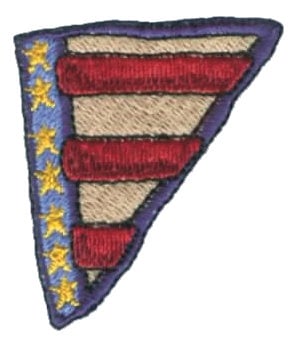 Embroidery Design: Flag Corner<br>1.81" x 2.02"