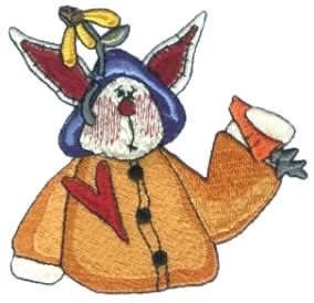 Embroidery Design: Bunny In Raincoat<br>3.76" x 3.48"