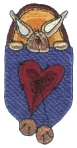 Embroidery Design: Pocket Pal Bunny<br>1.90" x 3.81"
