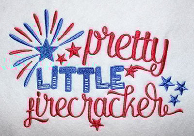 Embroidery Design: Pretty Little Firecracker 3 Sizes