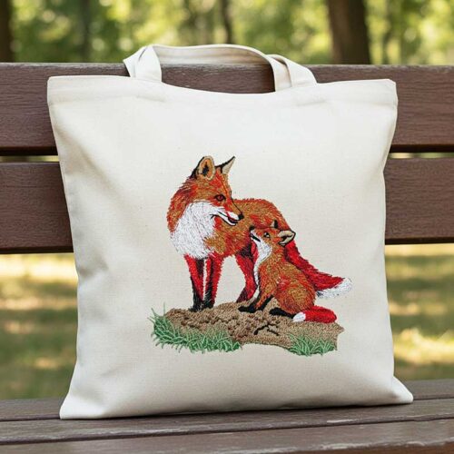 Red fox canvas bag