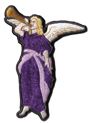 AIHO04A | Embroidery Legacy angel with horn embroidery design