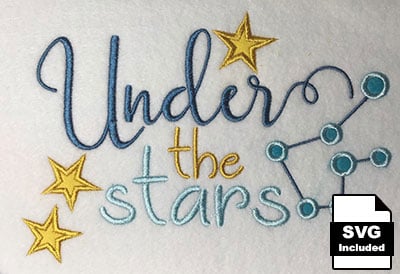 under the stars embroidery designs