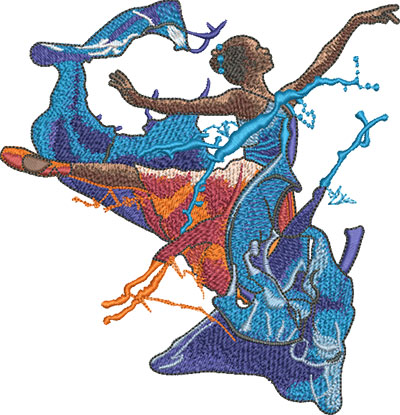 Embroidery Design: Splash Dancing 3 Sizes