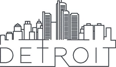 Embroidery Design: Detroit 9.19w X 5.33h
