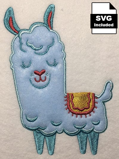 Embroidery Design: Llama Applique Pet 4.51w X 6.11h