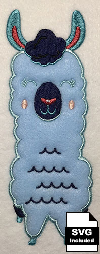 Embroidery Design: Happy Llama Applique 2.51w X 6.51h