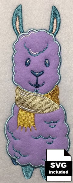 Embroidery Design: Cold Llama Applique 2.54w X 6.50h