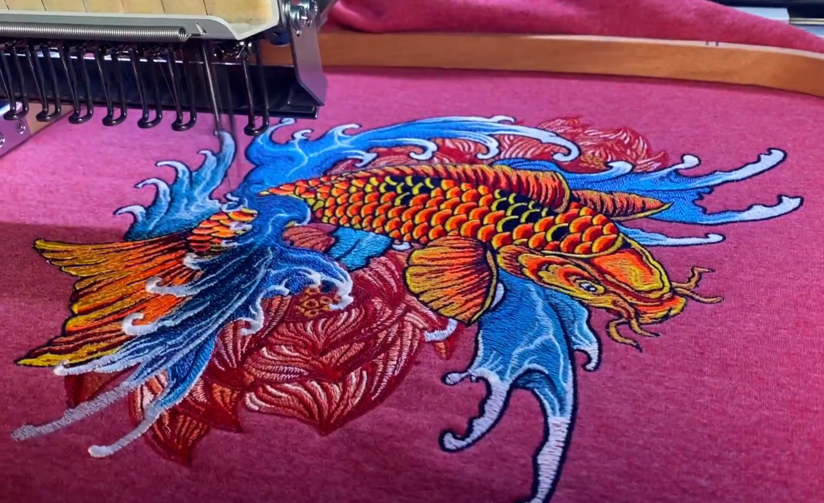 Japanese Art Koi Fish Design | Embroidery Legacy