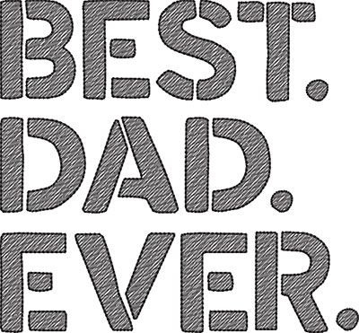 Embroidery Design: Best Dad Ever 6.97w X 6.48h