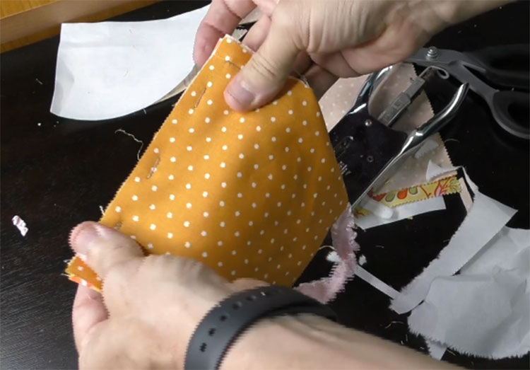 lining up fabric