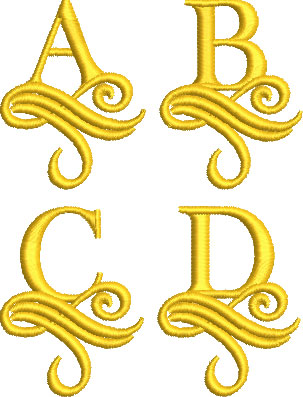 CapitalSwirlMono50mm_1 | Embroidery Legacy CapitalSwirlMono50mm_1