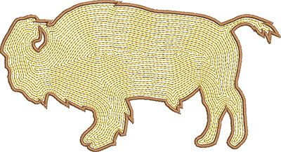 Embroidery Design: Bison Satin Outline 6.64w X 3.61h