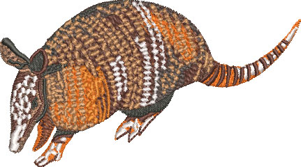 Embroidery Design: Armadillo Walk 3 Sizes