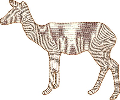 Embroidery Design: Deer Backstitch Outline 5.78w X 4.81h