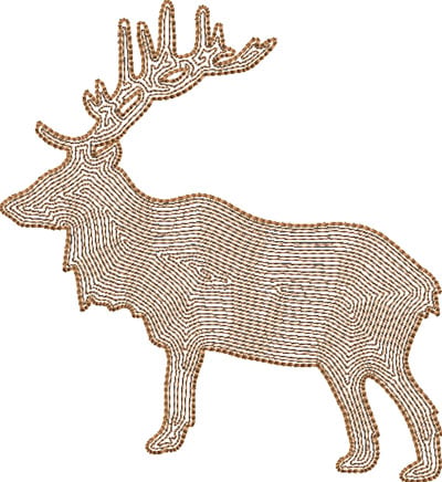 Embroidery Design: Deer 3 Backstitch Outline 4.86w X 5.30h