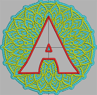Mandala Terrycloth monogram embroidery design